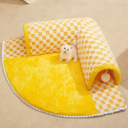Cat Bed with Tunnel and Toys for Play and Rest by HitMyNeed