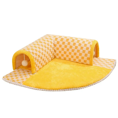 Cat Bed with Tunnel and Toys for Play and Rest by HitMyNeed