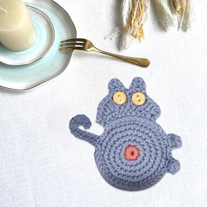 Cat Butt Cloth Coaster - Heat-Resistant & Reusable by HitMyNeed