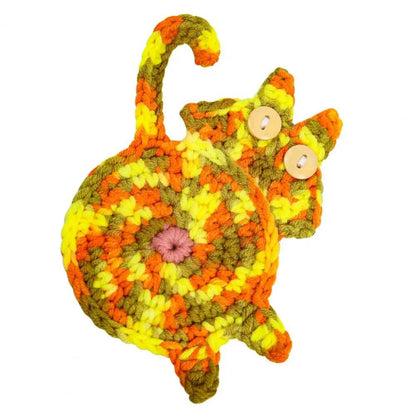Cat Butt Cloth Coaster - Heat-Resistant & Reusable orange by HitMyNeed