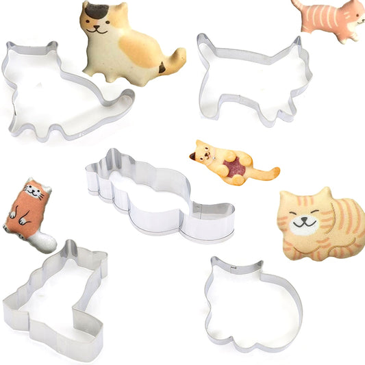 Cat Cookie Cutters Set of 5 Stainless Steel by HitMyNeed
