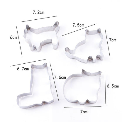 Cat Cookie Cutters Set of 5 Stainless Steel by HitMyNeed