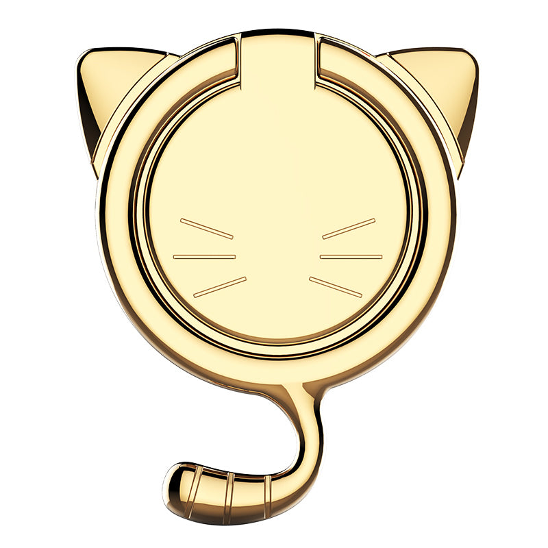 Cat Design Mobile Phone Ring Holder Stand kitten-gold by HitMyNeed