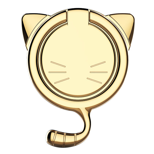 Cat Design Mobile Phone Ring Holder Stand kitten-gold by HitMyNeed