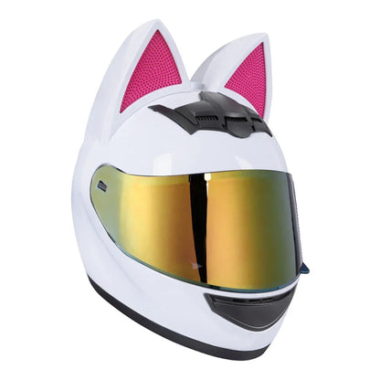 Cat Ear Full Face Motorcycle Helmet DOT Certified a3 s by HitMyNeed
