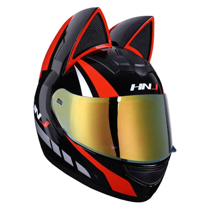 Cat Ear Full Face Motorcycle Helmet DOT Certified b3 m by HitMyNeed