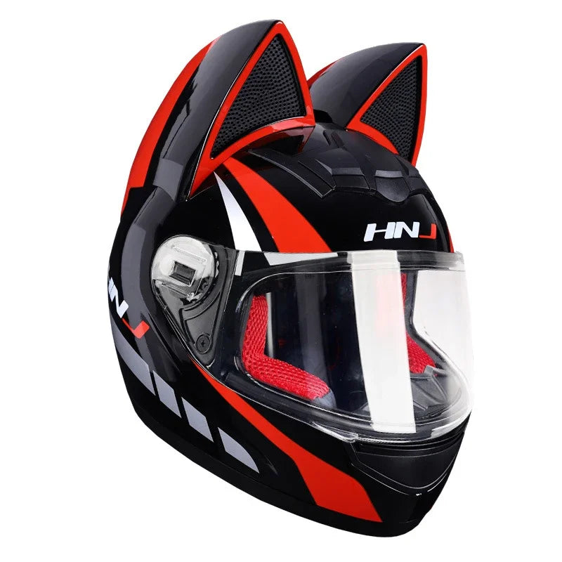 Cat Ear Full Face Motorcycle Helmet DOT Certified b4 s by HitMyNeed