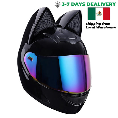 Cat Ear Full Face Motorcycle Helmet DOT Certified c2 m by HitMyNeed
