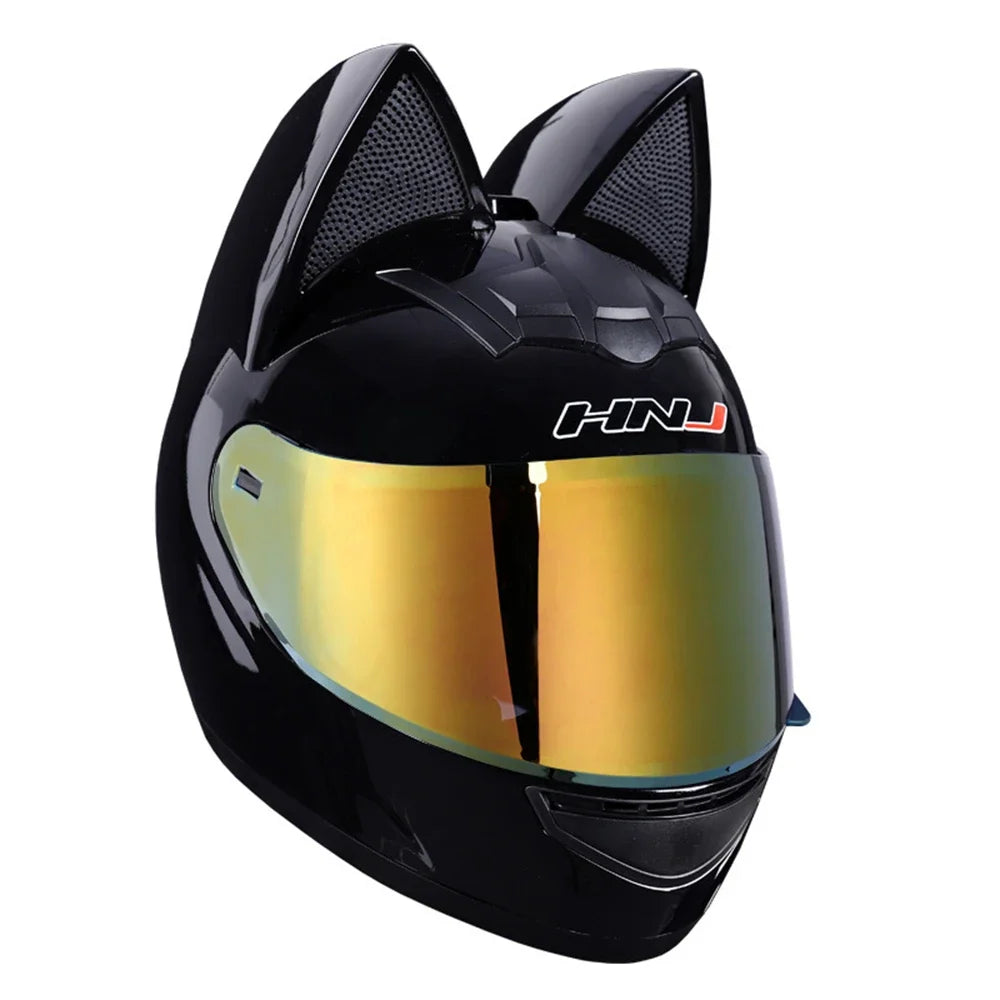 Cat Ear Full Face Motorcycle Helmet DOT Certified c3 m by HitMyNeed