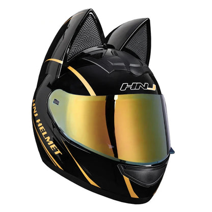 Cat Ear Full Face Motorcycle Helmet DOT Certified d3 m by HitMyNeed