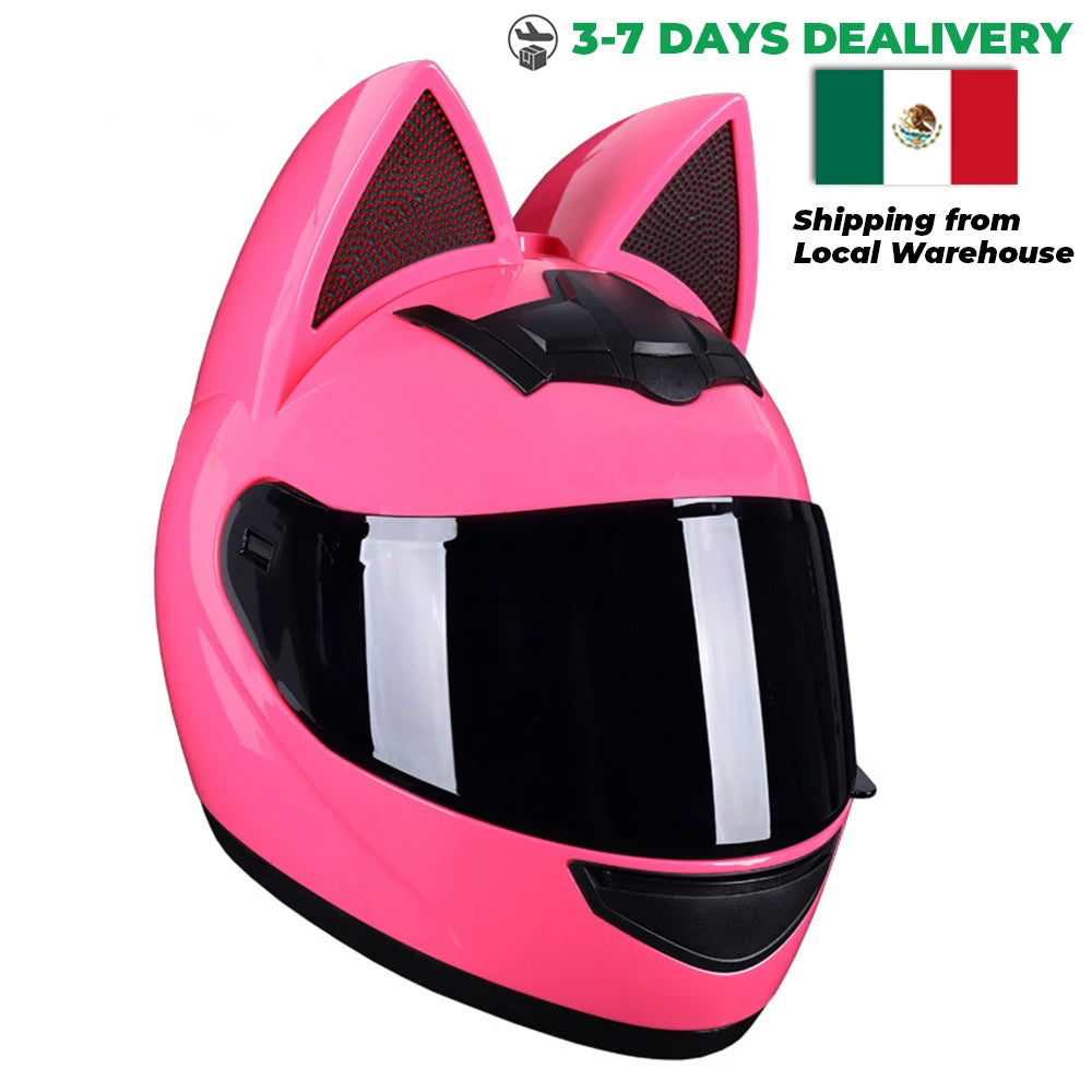 Cat Ear Full Face Motorcycle Helmet DOT Certified e1 xl by HitMyNeed