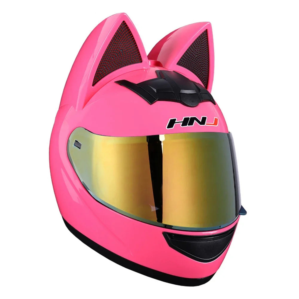 Cat Ear Full Face Motorcycle Helmet DOT Certified e3 m by HitMyNeed