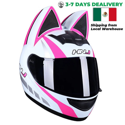 Cat Ear Full Face Motorcycle Helmet DOT Certified f1 s by HitMyNeed