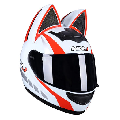 Cat Ear Full Face Motorcycle Helmet DOT Certified g1 m by HitMyNeed