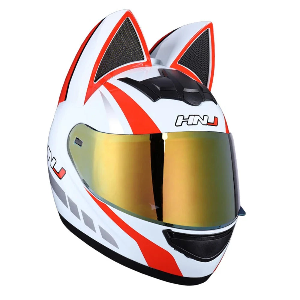 Cat Ear Full Face Motorcycle Helmet DOT Certified g3 m by HitMyNeed