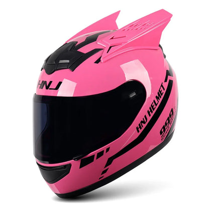 Cat Ear Full Face Motorcycle Helmet DOT Certified km-15 m by HitMyNeed
