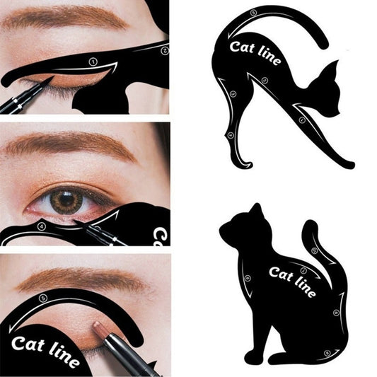 Cat Eyeliner Stencil Makeup Guide (2 Pack) by HitMyNeed