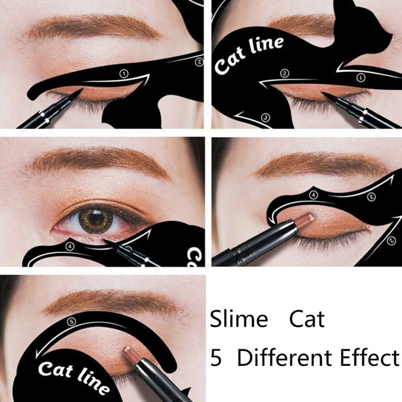 Cat Eyeliner Stencil Makeup Guide (2 Pack) by HitMyNeed