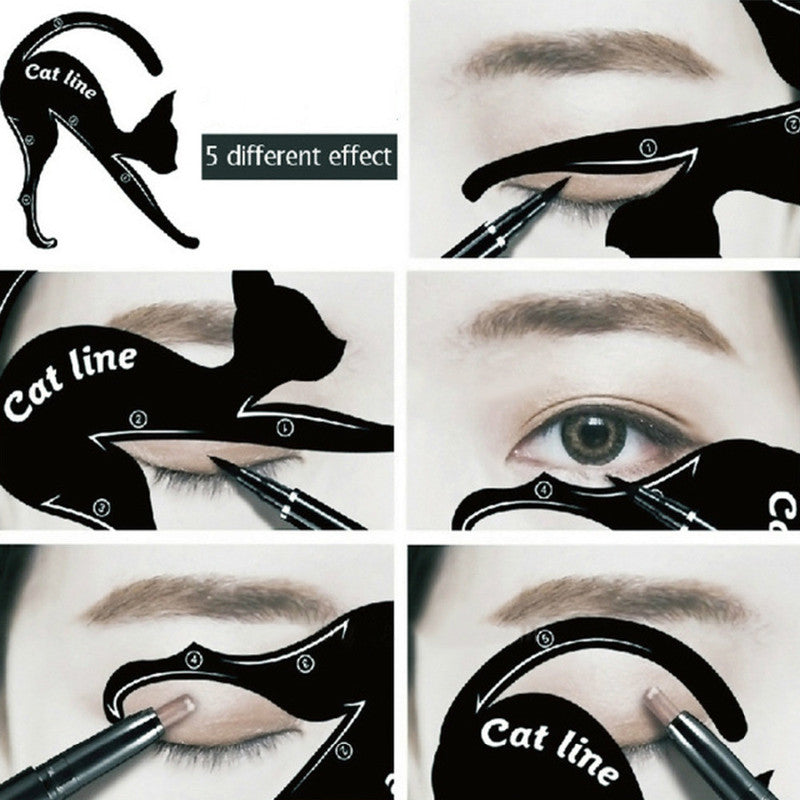 Cat Eyeliner Stencil Makeup Guide (2 Pack) by HitMyNeed