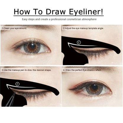 Cat Eyeliner Stencil Makeup Guide (2 Pack) by HitMyNeed