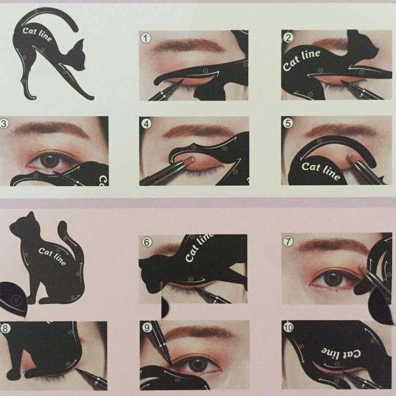 Cat Eyeliner Stencil Makeup Guide (2 Pack) by HitMyNeed