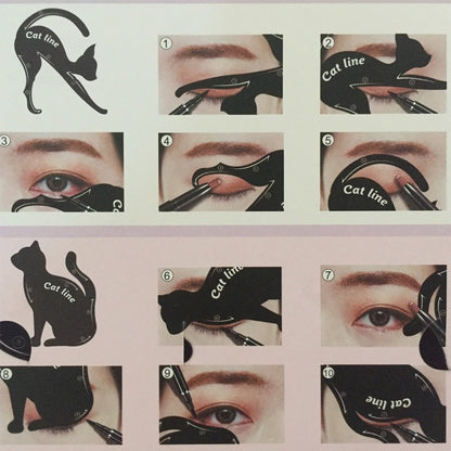 Cat Eyeliner Stencil Makeup Guide (2 Pack) by HitMyNeed