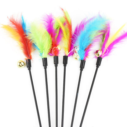 Cat Feather Teaser Wand Toy Set (3 Pieces) by HitMyNeed
