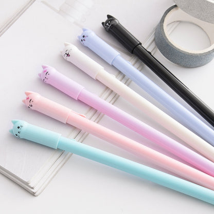 Cat Gel Ink Pens Set, 0.38 mm Fine Tip (6-Pack) by HitMyNeed