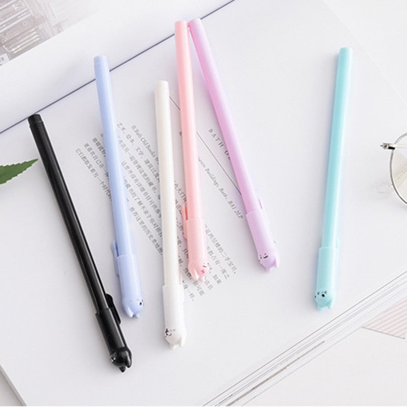 Cat Gel Ink Pens Set, 0.38 mm Fine Tip (6-Pack) by HitMyNeed
