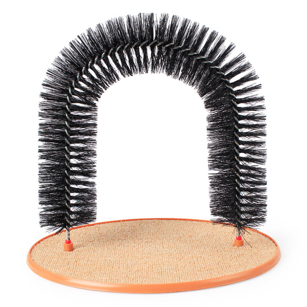 Cat Grooming Arch with Scratching Brush Base by HitMyNeed