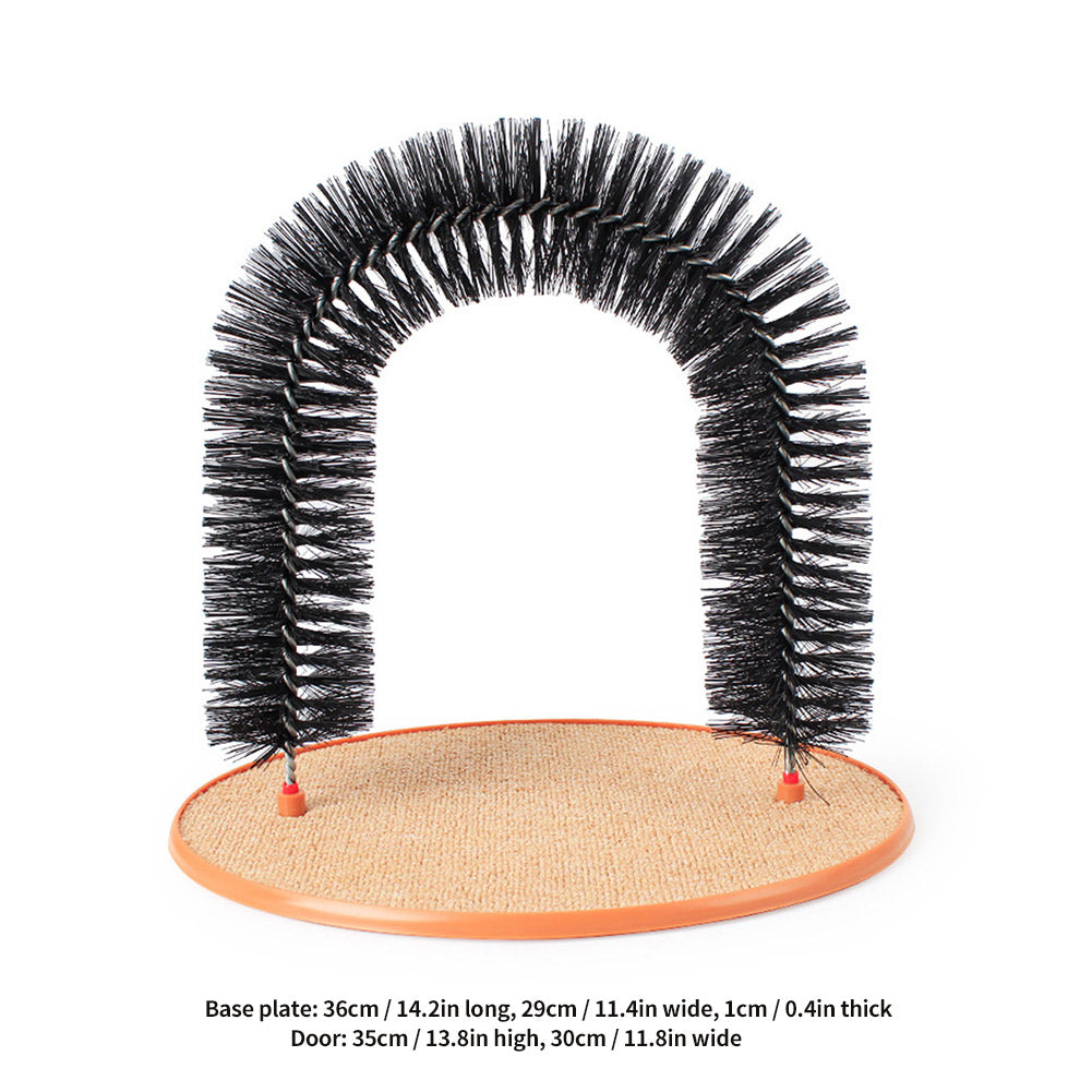 Cat Grooming Arch with Scratching Brush Base by HitMyNeed