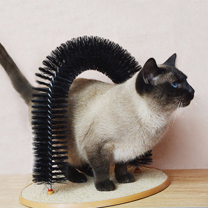 Cat Grooming Arch with Scratching Brush Base by HitMyNeed