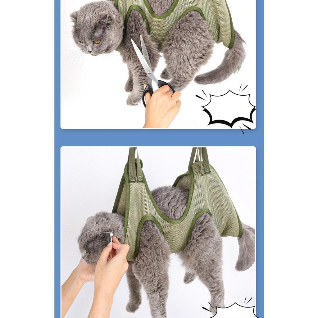 Cat Grooming Hammock & Anti-Scratch Restraint Set by HitMyNeed