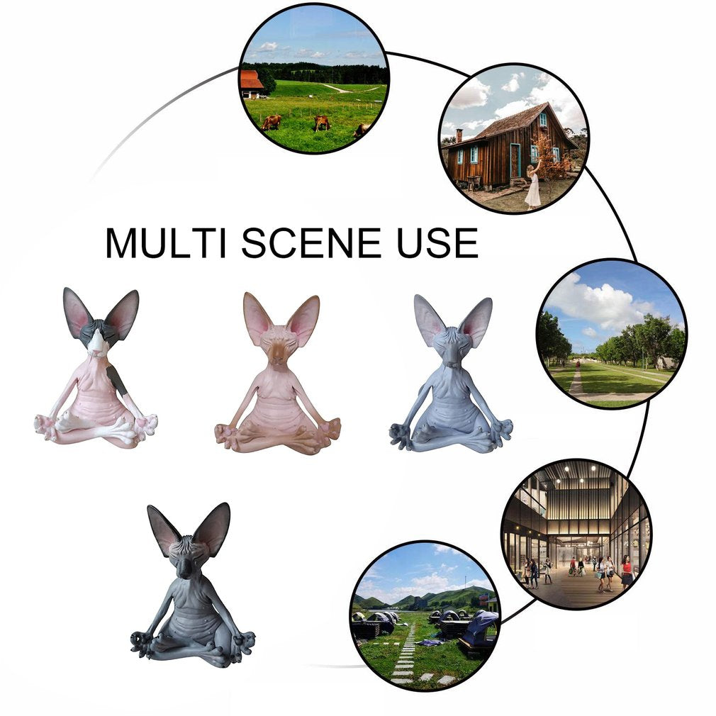 Cat Meditating Statue for Calm Home Decor by HitMyNeed
