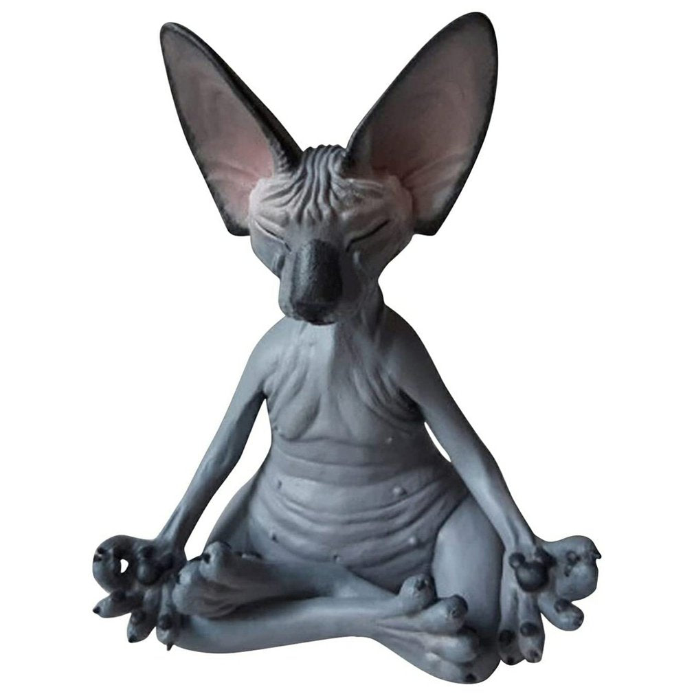 Cat Meditating Statue for Calm Home Decor by HitMyNeed