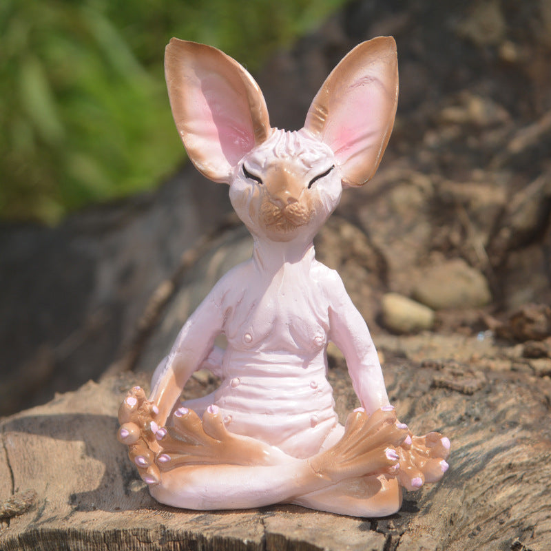Cat Meditating Statue for Calm Home Decor by HitMyNeed