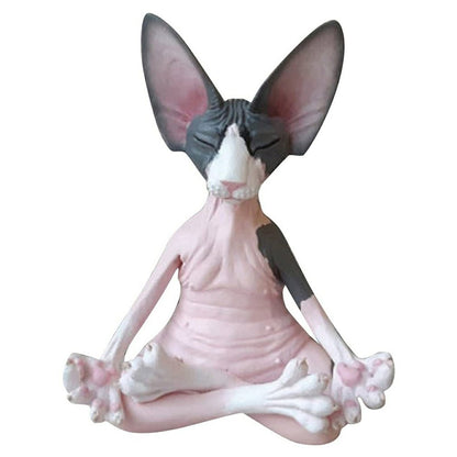 Cat Meditating Statue for Calm Home Decor type-4 13cm by HitMyNeed