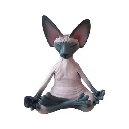 Cat Meditating Statue for Calm Home Decor type-5 13cm by HitMyNeed