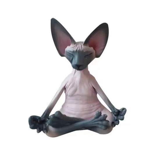 Cat Meditating Statue for Calm Home Decor type-5 13cm by HitMyNeed