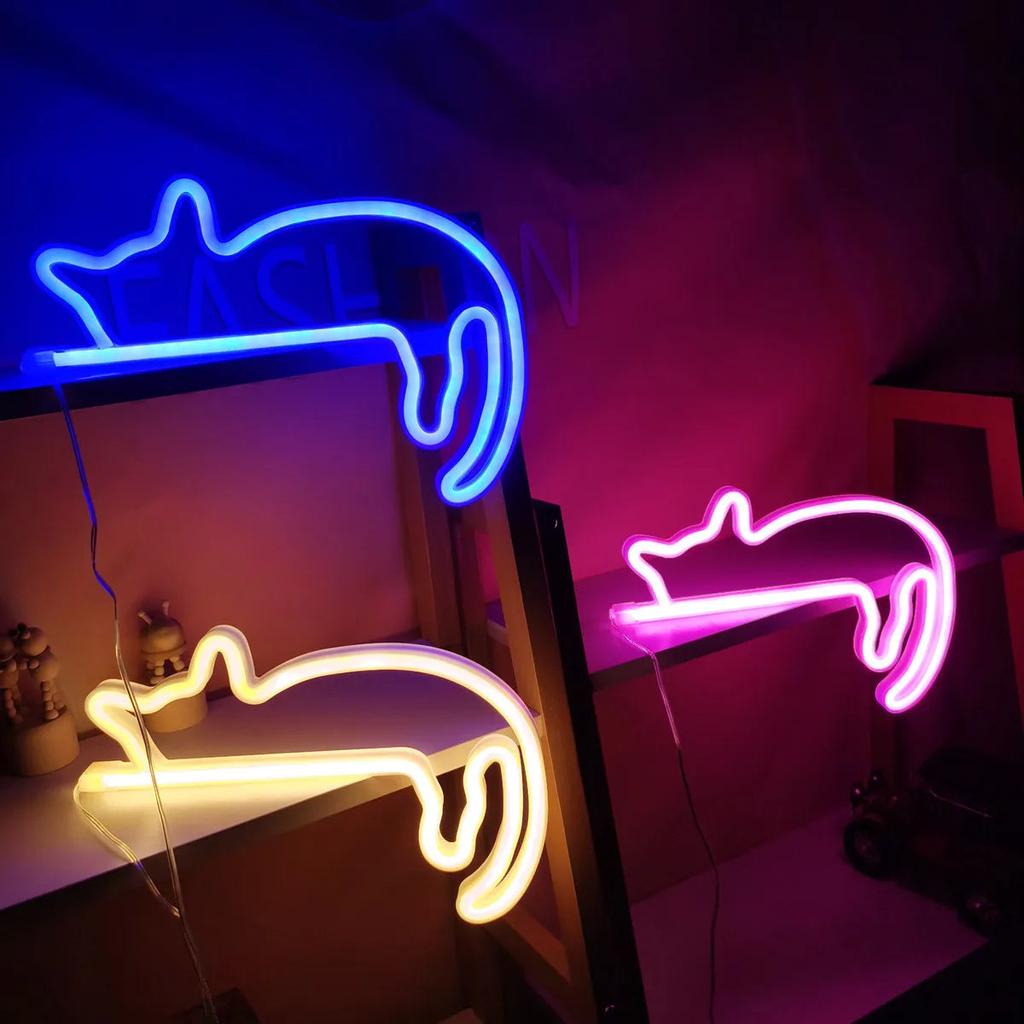 Cat Neon Sign LED Wall Light for Room & Parties by HitMyNeed