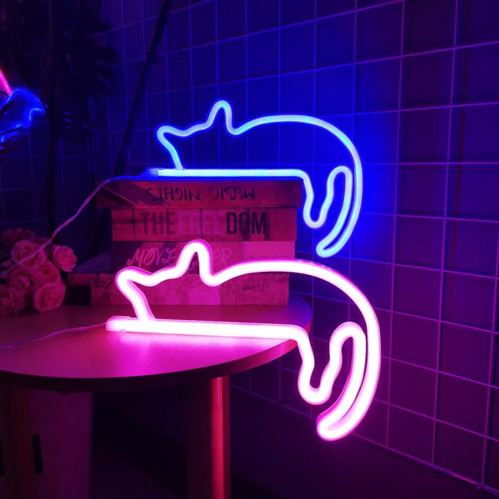 Cat Neon Sign LED Wall Light for Room & Parties by HitMyNeed
