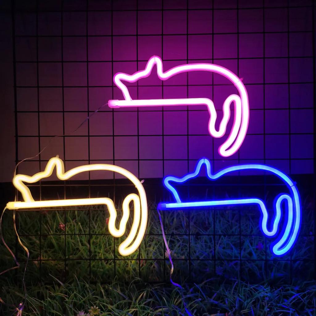 Cat Neon Sign LED Wall Light for Room & Parties by HitMyNeed