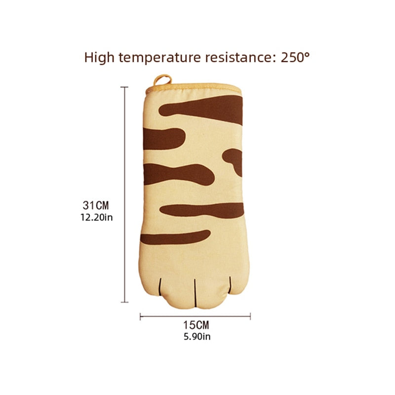 Cat Paw Cotton Oven Glove - Heat-Resistant Single Mitt by HitMyNeed