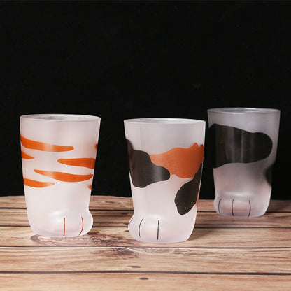 Cat Paw Glass Cups Set of 3 - 350ml Drinkware by HitMyNeed