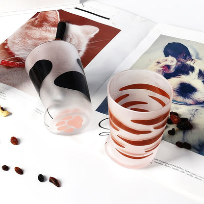 Cat Paw Glass Cups Set of 3 - 350ml Drinkware by HitMyNeed
