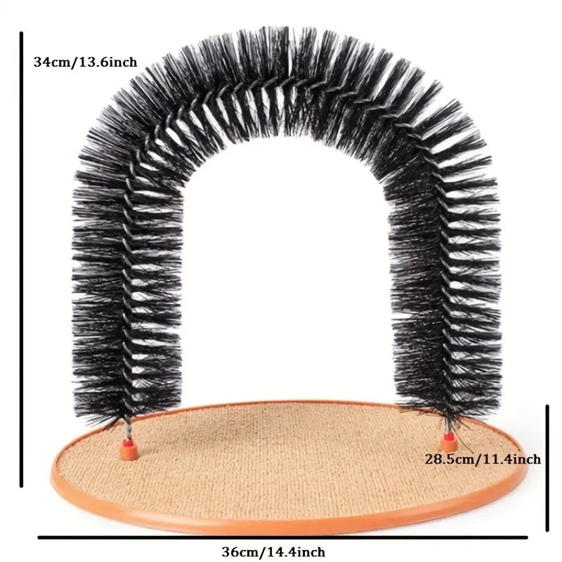 Cat Self Grooming Arch with Scratching Pad & Brush by HitMyNeed