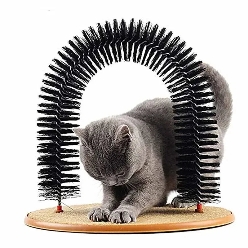 Cat Self Grooming Arch with Scratching Pad & Brush by HitMyNeed