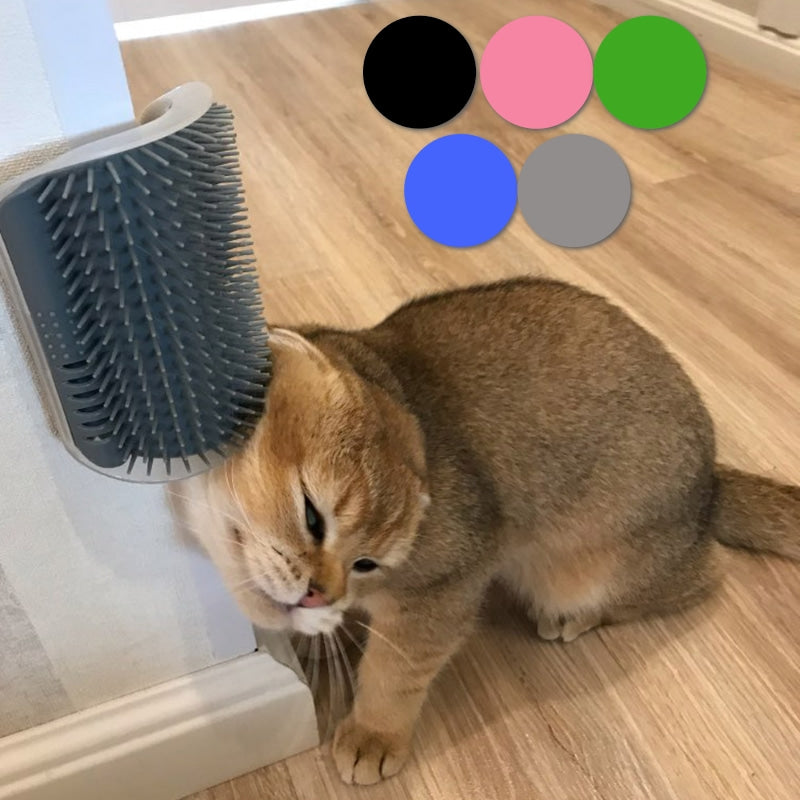 Cat Self Grooming Brush with Wall Mount & Catnip by HitMyNeed