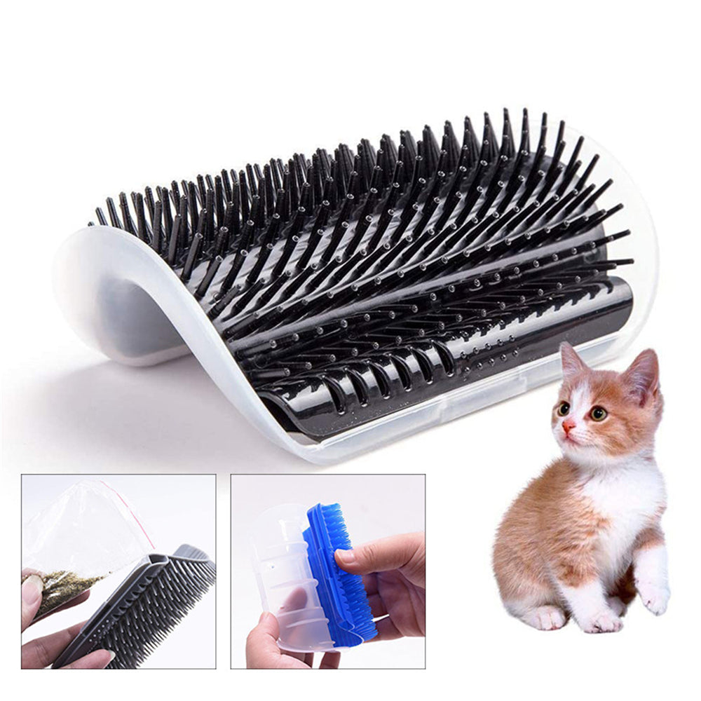 Cat Self Grooming Brush with Wall Mount & Catnip by HitMyNeed