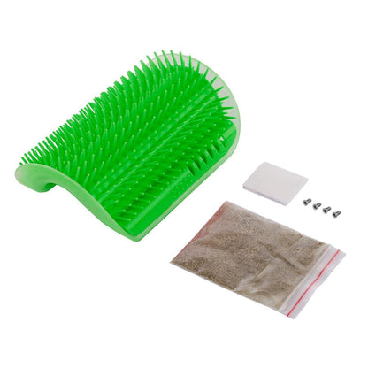 Cat Self Grooming Brush with Wall Mount & Catnip by HitMyNeed